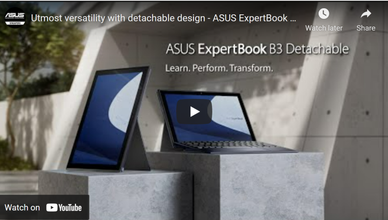 ASUS ExpertBook B3 Detachable Adalah Laptop Hanya S$999